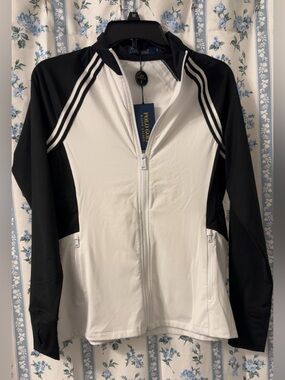 Ralph Lauren Carbon Polo Black & White Women’s Full Zip Golf Jacket NWT